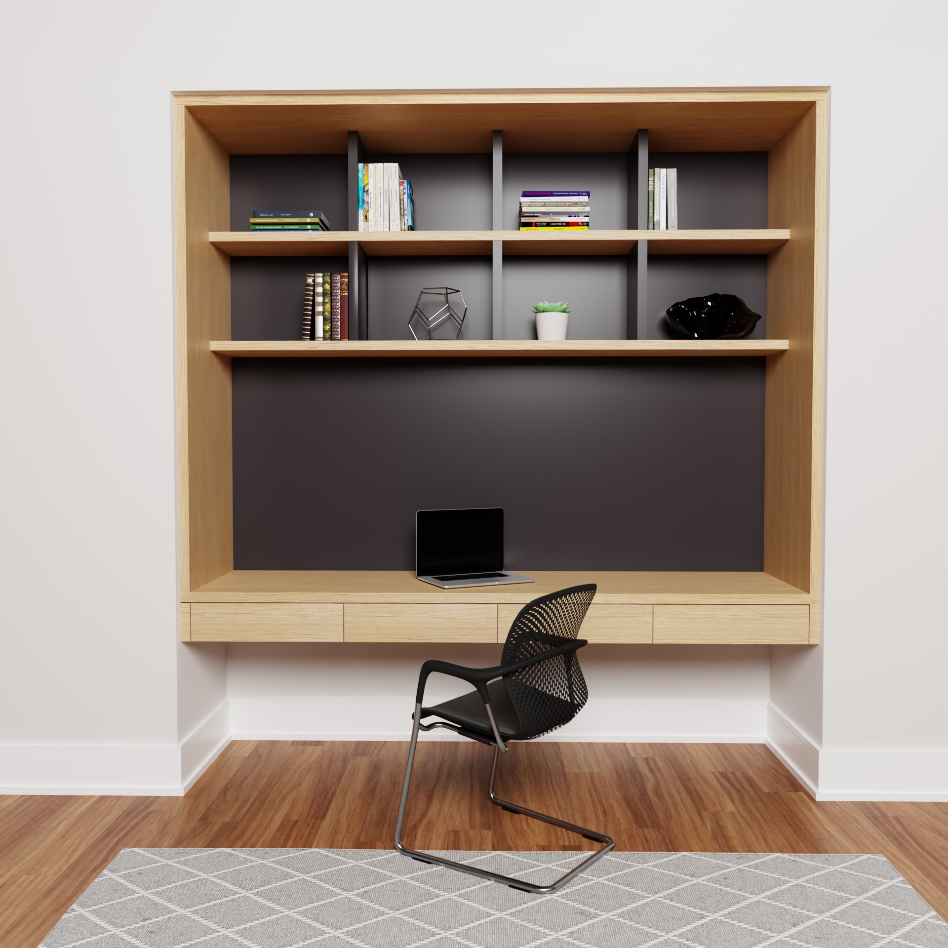 Custom home office desk with Recon white oak. 